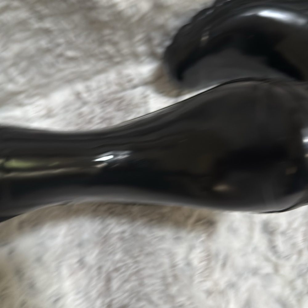 Coach Pearl Rain Boots Womens 7B Black Signature Logo Rubber Calf High A7314 - Picture 4 of 12